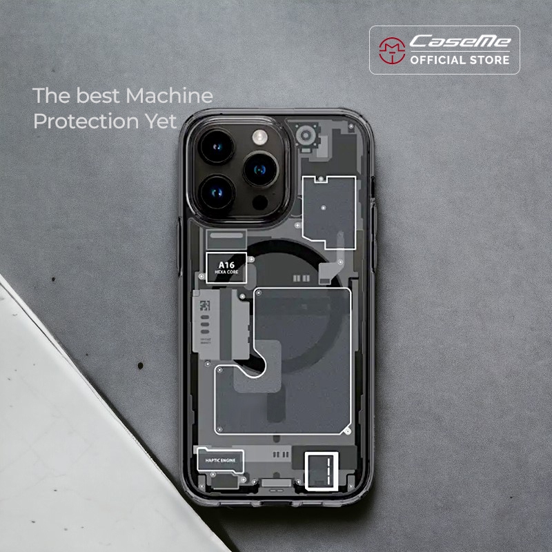 Caseme Casing Magsafe Gear iPhone 15 14 13 12 11 PRO MAX Magnetic Case Anti Yellowing