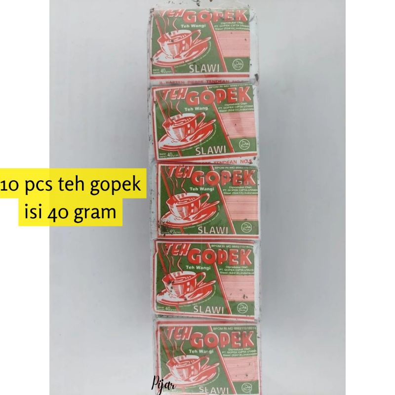 

10 Pcs Teh Gopek Isi 40 Gram (1 Pak) Teh Wangi