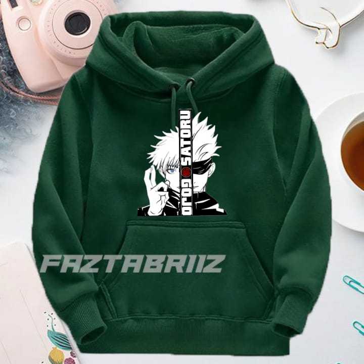Viral  Sweater Hoodie Anak Laki-Laki/Perempuan Motif Gojo Satoru Edisi Anime Untuk Umur 2-12