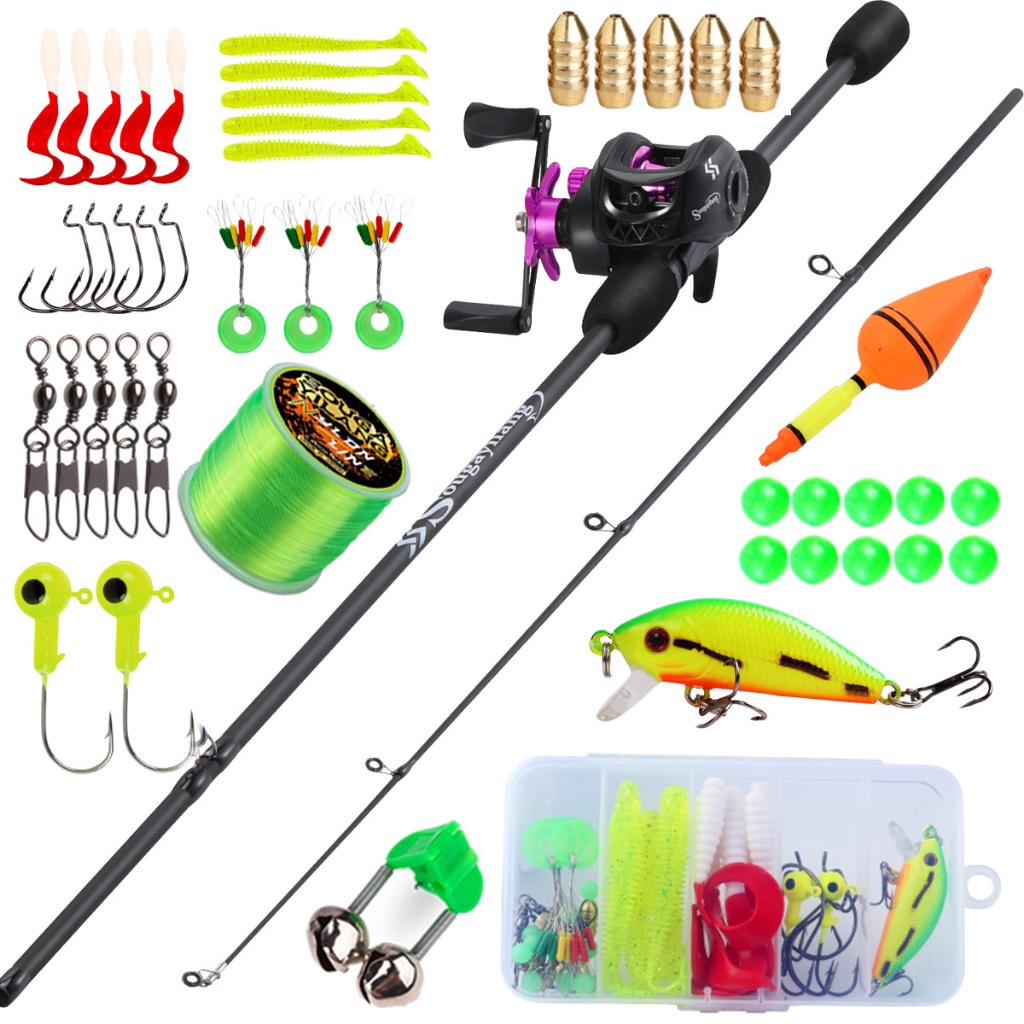 Termurah dan terbaik Sougayilang 18m Pancing Set Fishing Rod Reel Line Lure Full Set 721 High Speed 