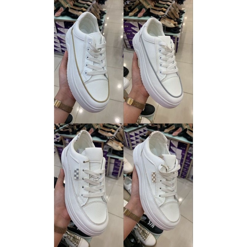ST MORITZ - Sepatu Sneakers Wanita Putih Polos Size 36-40 Original