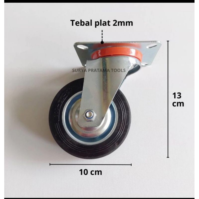 Kaki Roda troli ukuran 4 inch