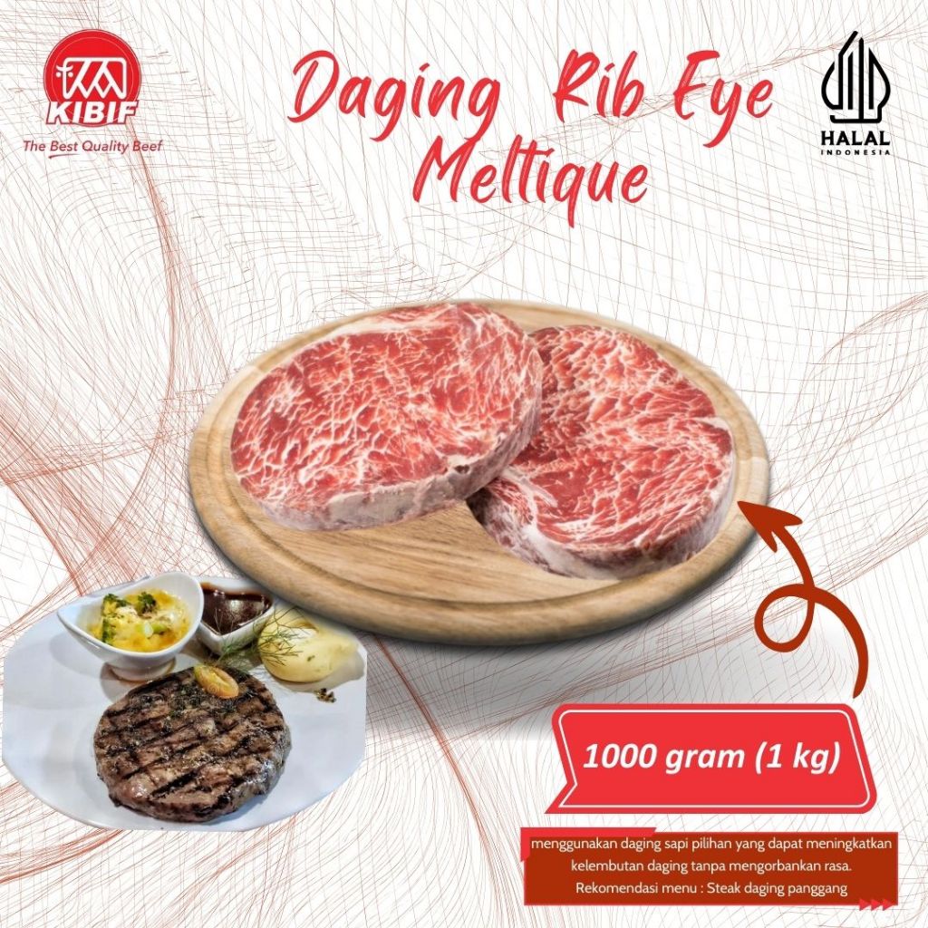 

Daging Rib Eye Meltique Porsi 1kg