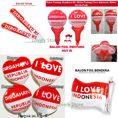 Balon foil HUT RI 17 Agustusan / balon HUT RI balon karnaval / BALON FOIL 17 AGUSTUSAN