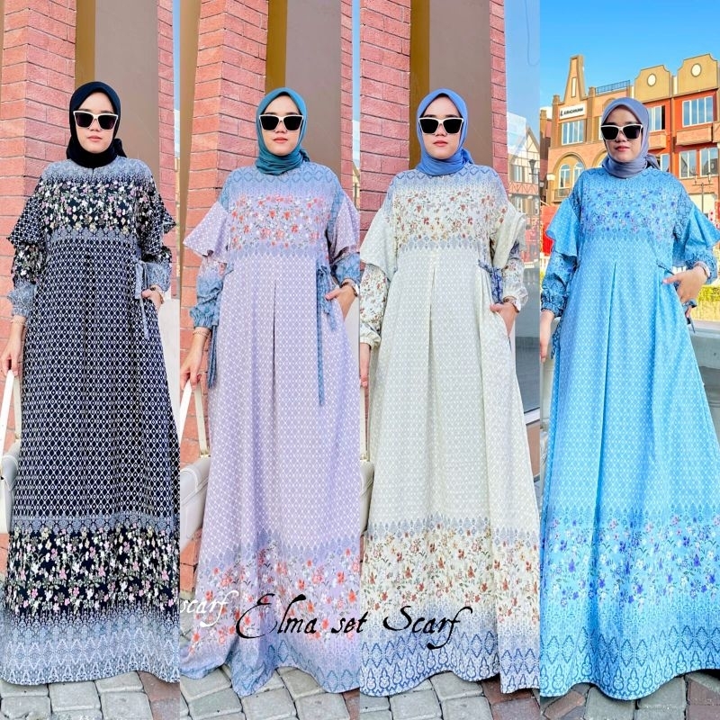 SETELAN QUEEN CRINKLE ELMA SCARF (TA)