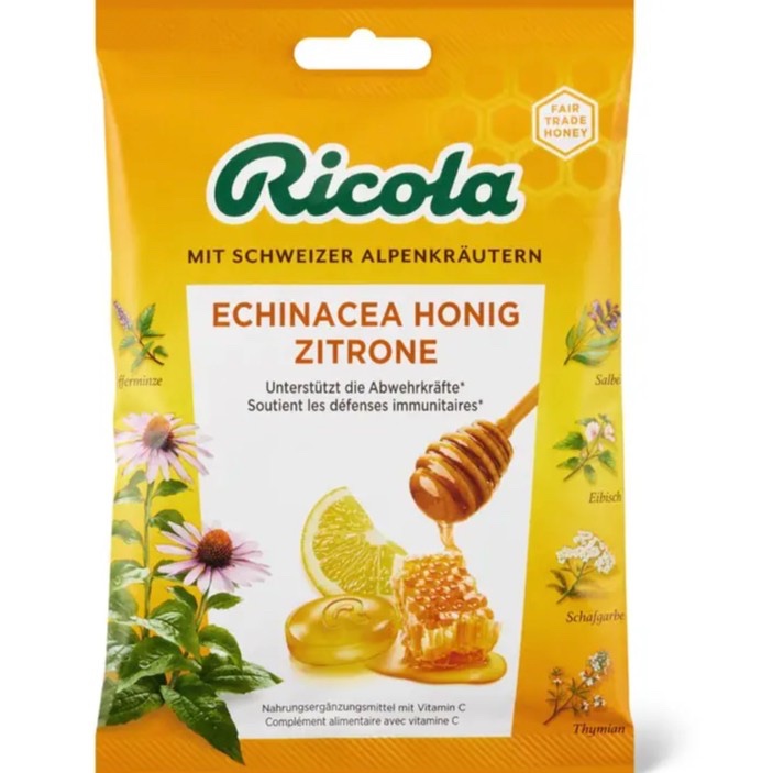 

SWISS Import - Ricola · Permen Herbal · Madu, Lemon Echinacea 75g