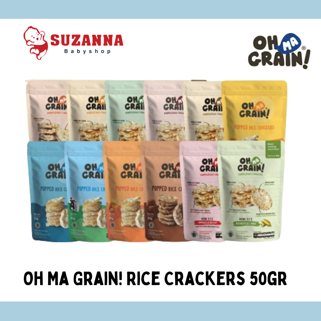 Oh Ma Grain Rice Crackers 50gr - Snack Beras Sehat Halal Organik