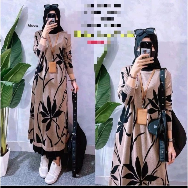 Tunik rajut premium long tunik dress rajut