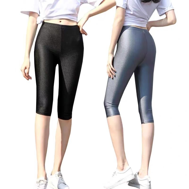 Legging Licin Kilat Glossy 7/8 Ponggol Dewasa Wanita