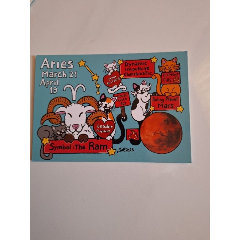 

kartu pos zodiac titina/titina aries zodiac postcard