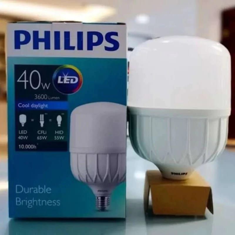 Lampu Bohlam LED Philips 40 Watt 40W 40Watt 40 W (Nyala Putih)