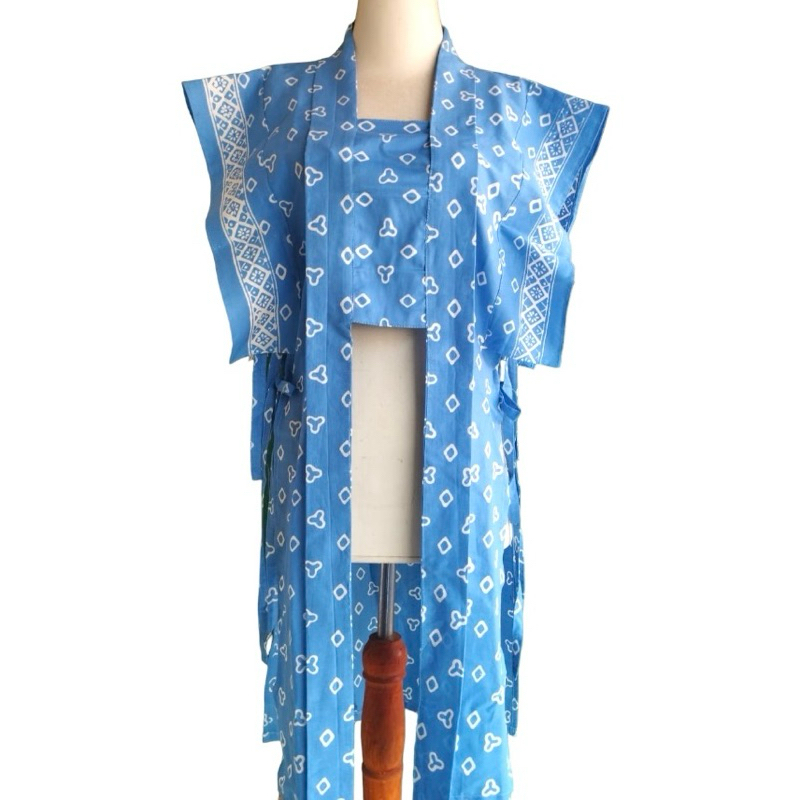 DAISY OUTER - OUTER BATIK MODERN - OUTER BATIK KERJA - VEST BATIK - BAJU LEBARAN SKY BLUE - BIRU LAN