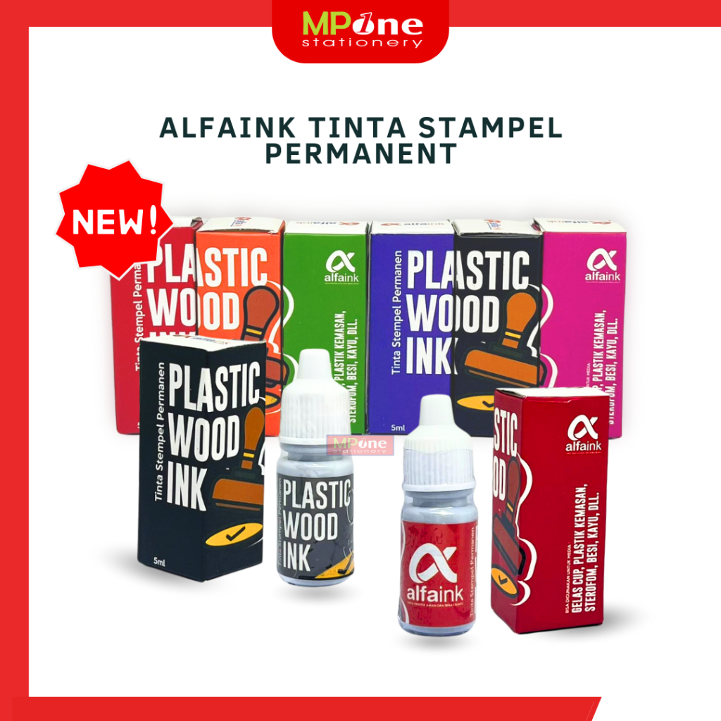 

Alfaink Tinta Stampel Permanent Warna 5ML / Plastic Wood INK Alfaink Refil Tinta Permanen/ untuk Stampel Permanen Media plastik kayu besi dll