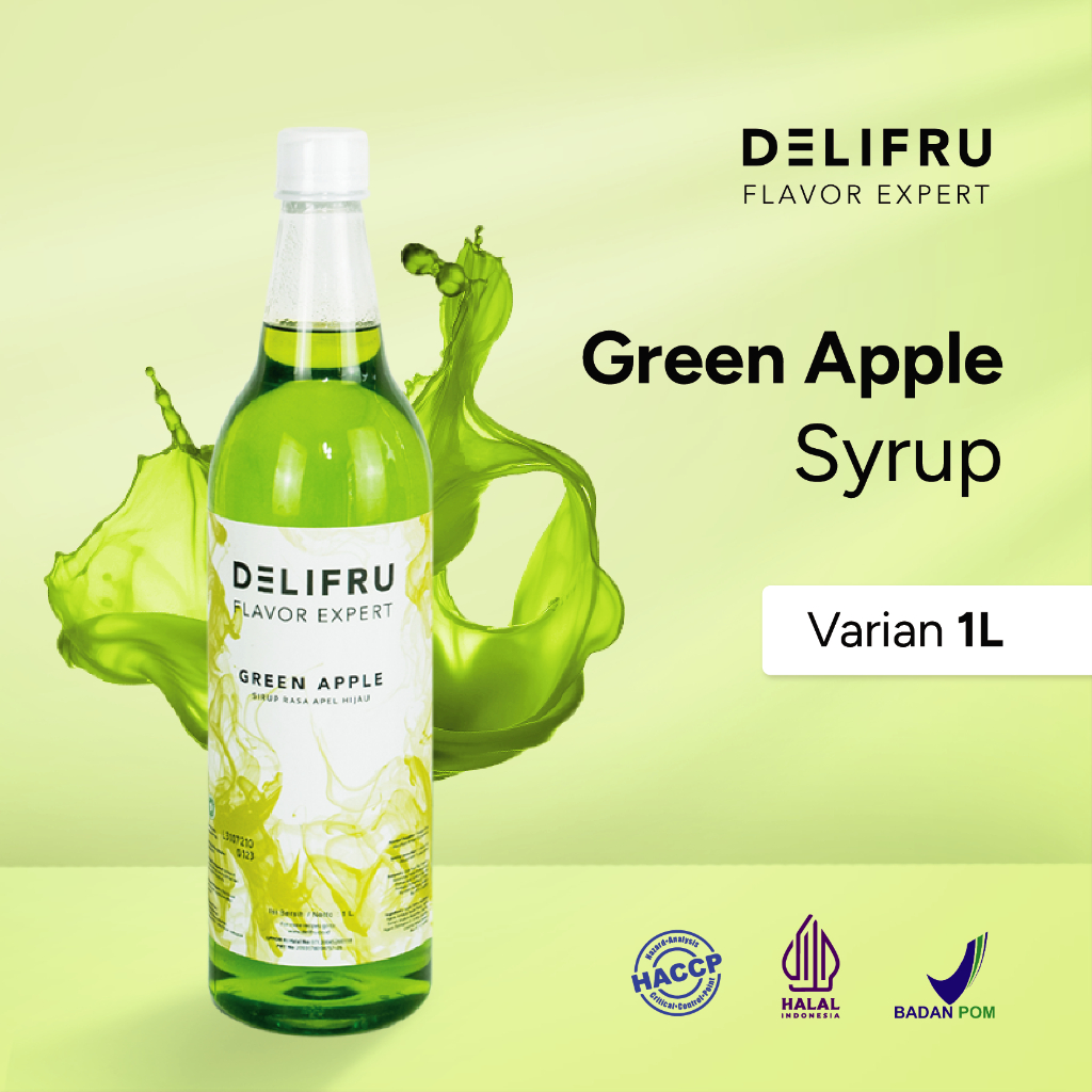 

Syrup Green Apple Delifru 1 Liter - Sirup Buah Apel Hijau Premium