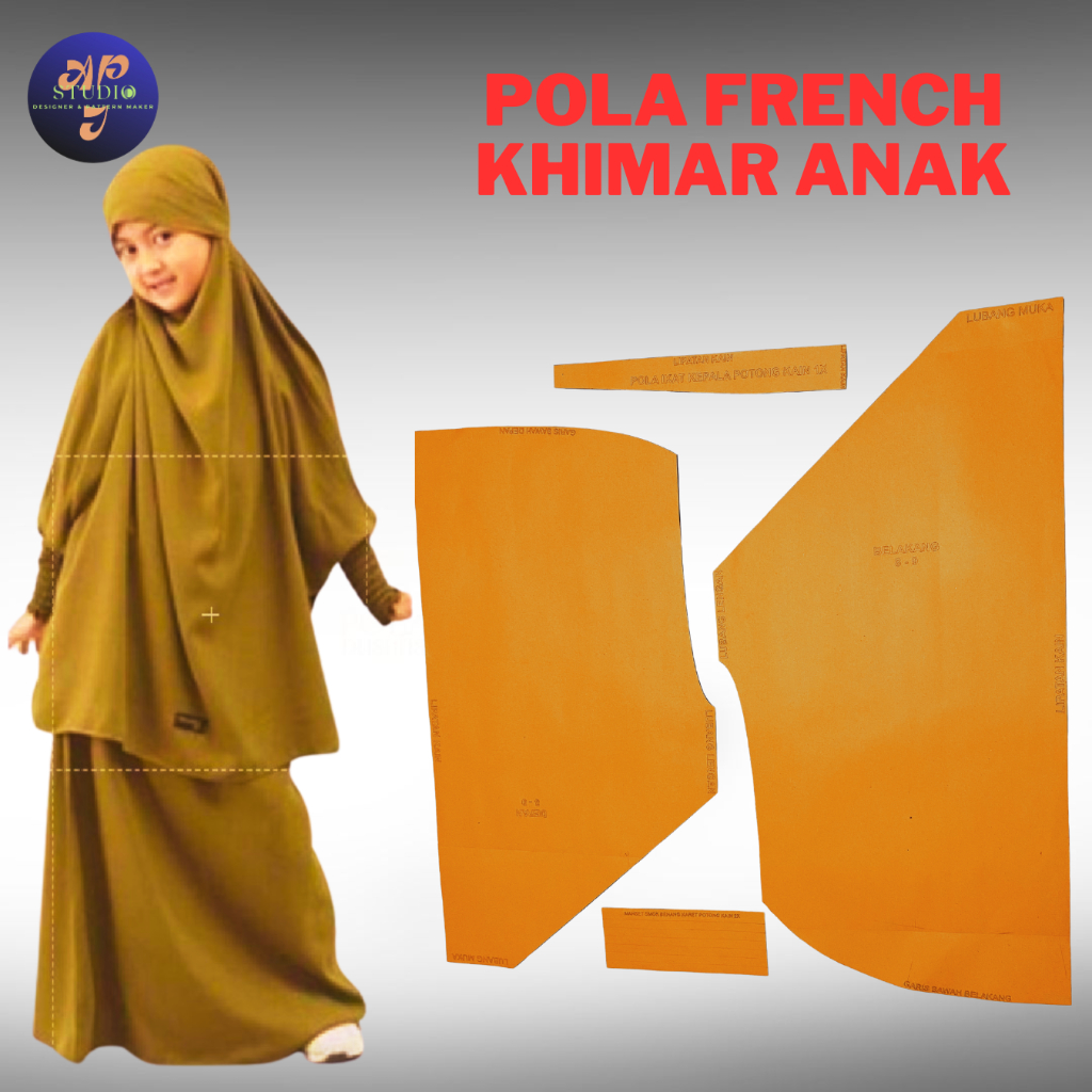 Pola French Khimar Anak Atasan