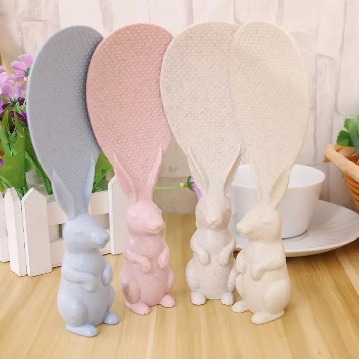 Centong Sendok Nasi Plastik Anti Lengket Nasi Karakter Kelinci/ Korea Rabbit Rice Spoon