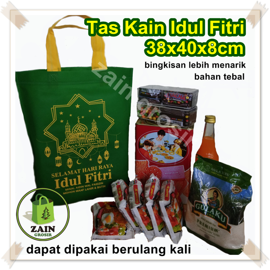 

38x40x8 cm Tas Idul Fitri/Kantong Idul Fitri/Tas Lebaran/Kantong Lebaran/ Goodie bag/spunbond