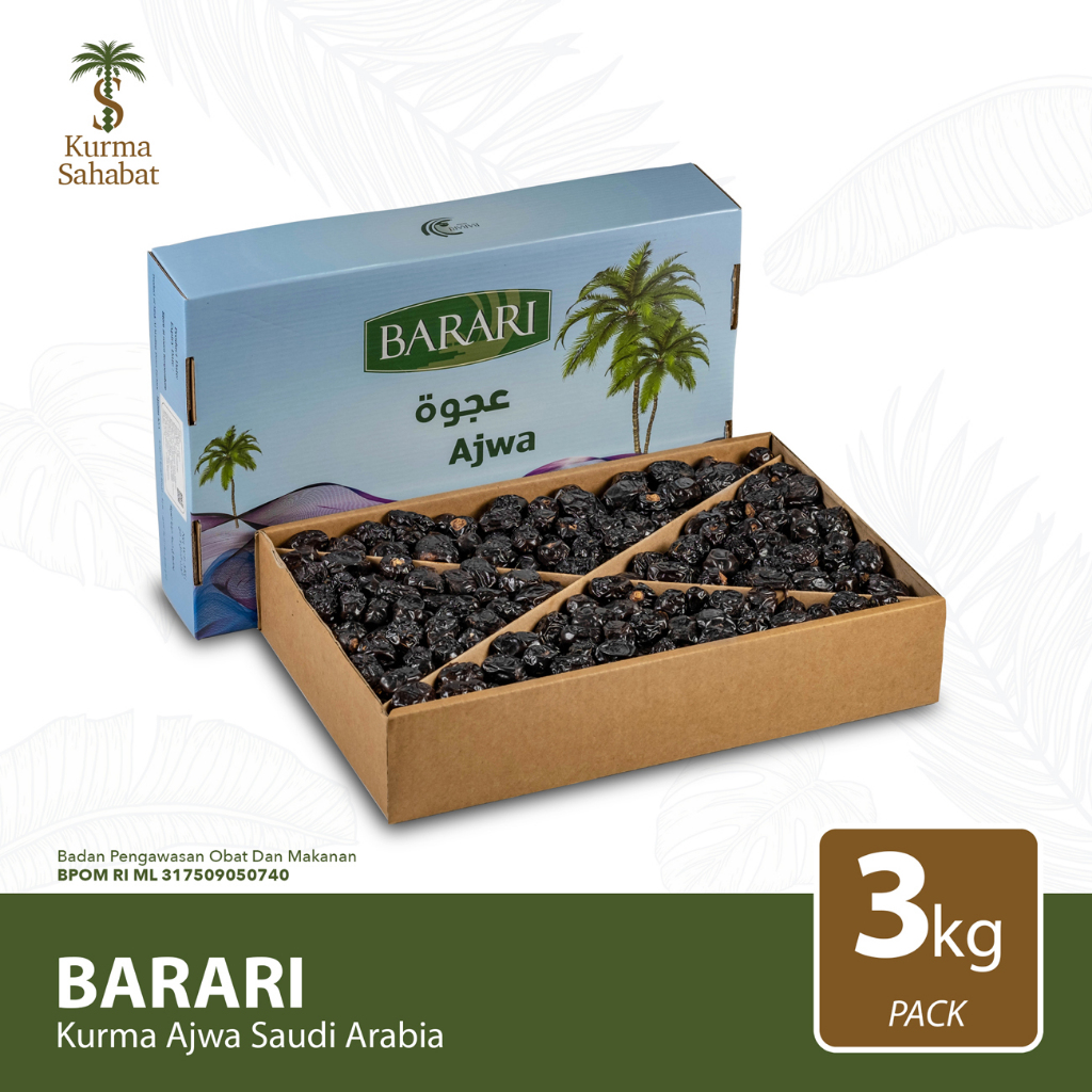 

Kurma Barari Ajwa 3Kg Saudi Arabia