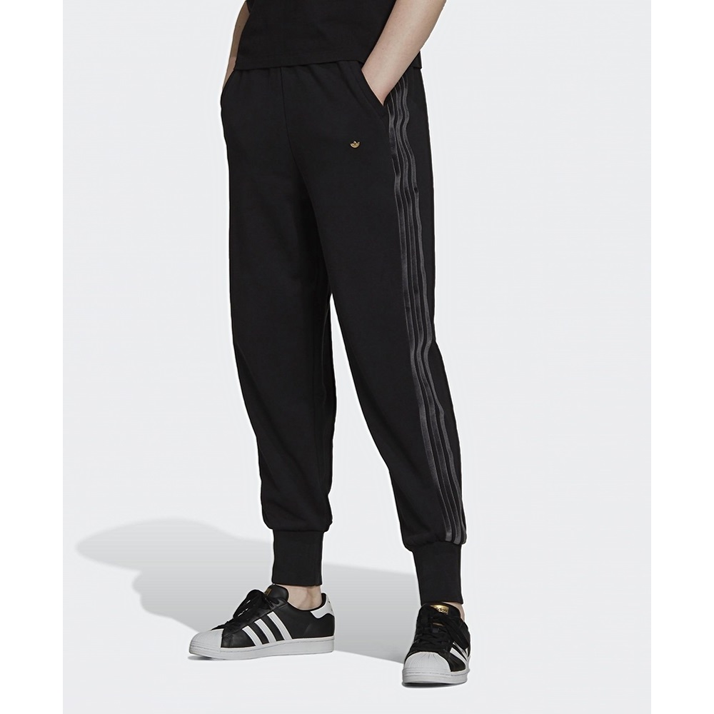 ADIDAS CUFFED PANTS WITH VELVET STRIPES AND TREFOIL RIVET ADIH18036