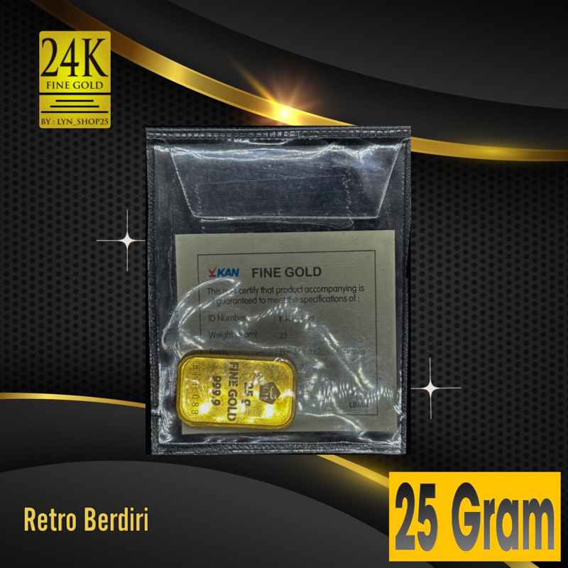 LOGAM MULIA ANTAM 25 GRAM RETRO BERDIRI