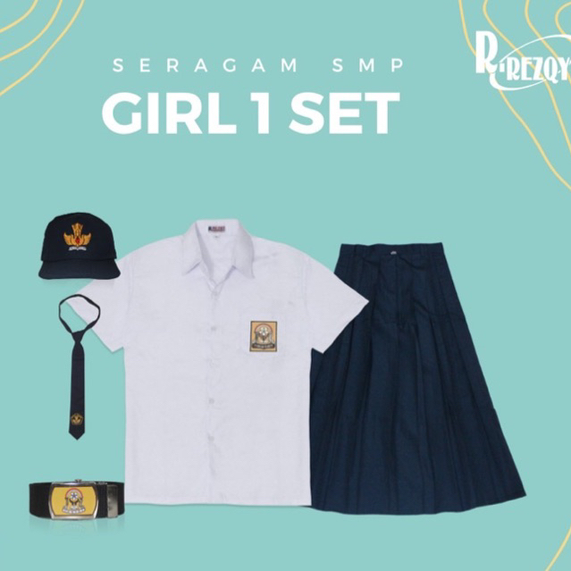 

1SET BAJU SMP CEWE PENDEK/ROK REMPEL BIRU