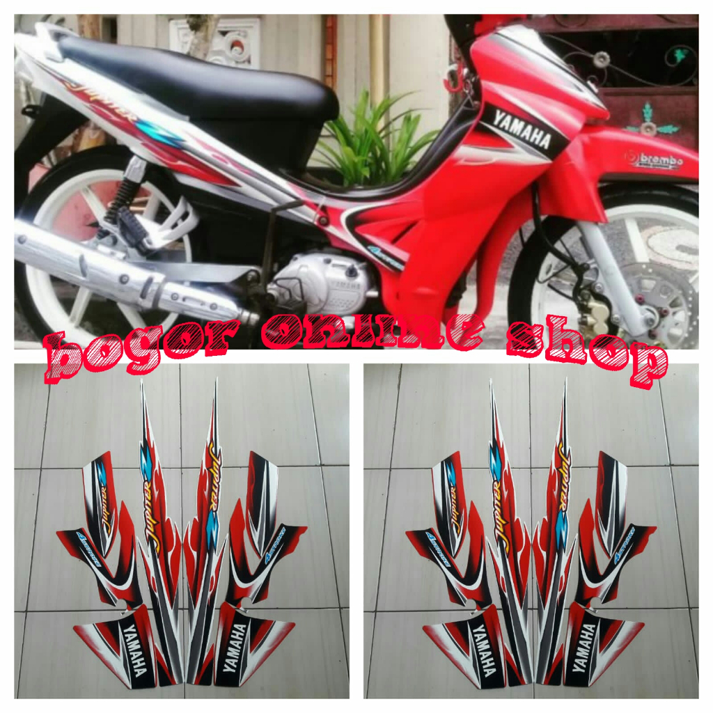 stiker motor jupiter z 2005 putih merah