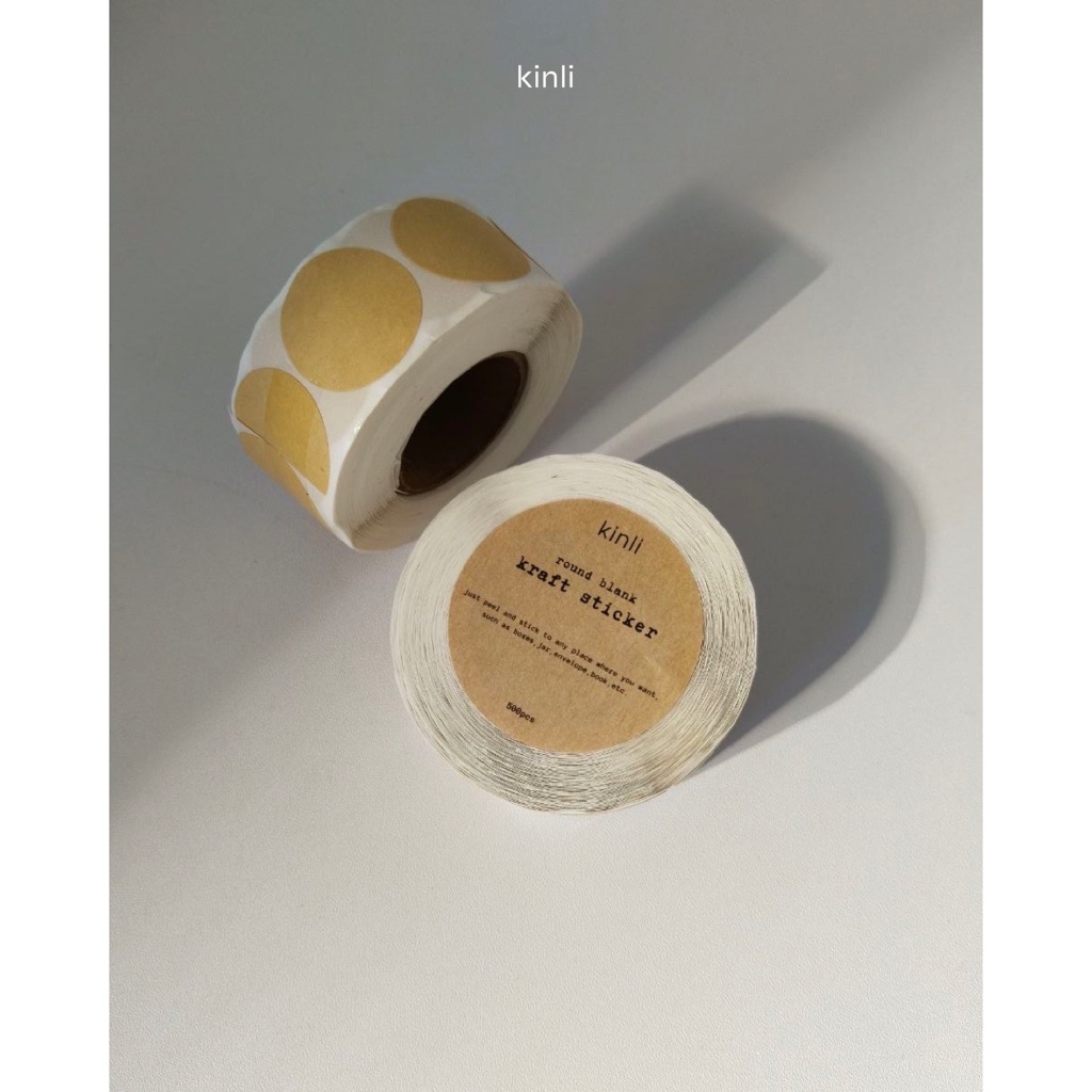 

blank round brown kraft paper sticker