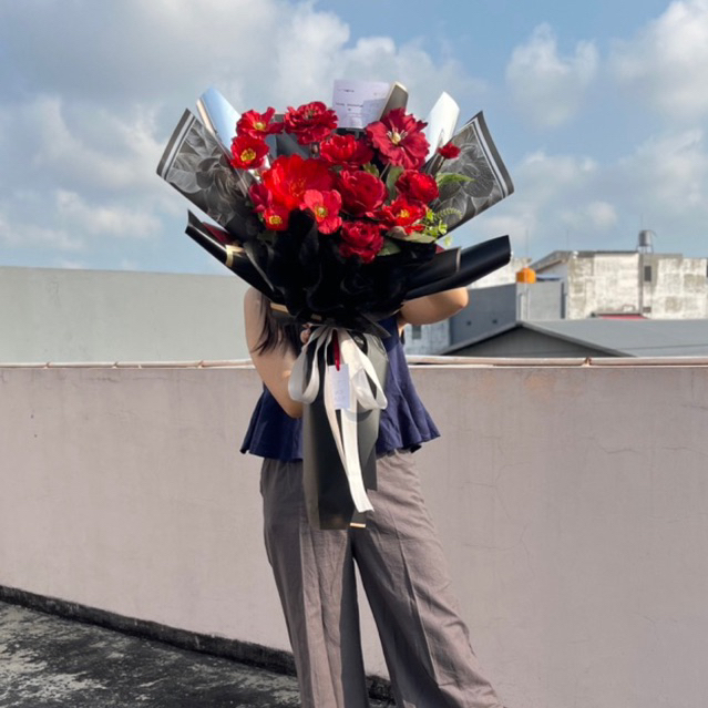 Buket Bunga Palsu Bunga Plastik Artificial Flower Buket korea Buket bunga cantik