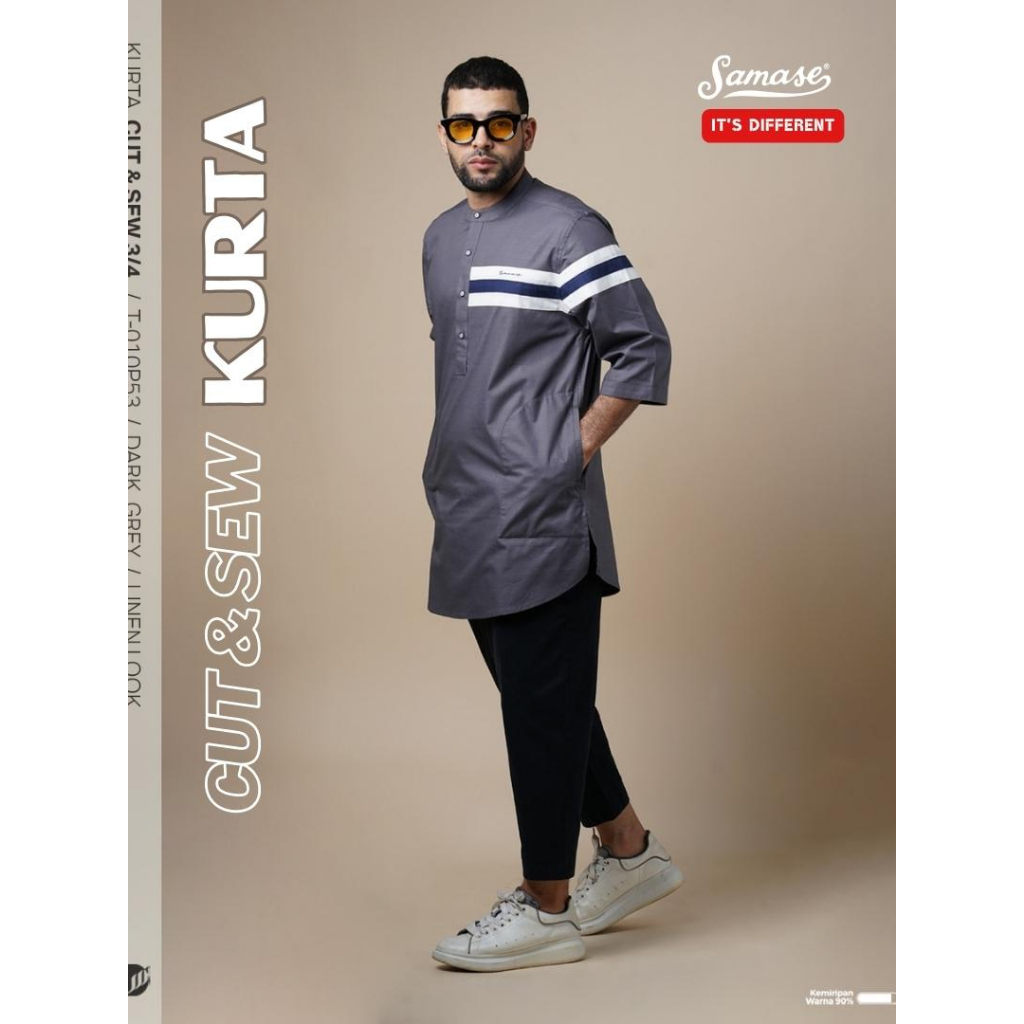 SAMASE KURTA CASUAL T010P BAJU KEMEJA KEMKO LENGAN 3/4