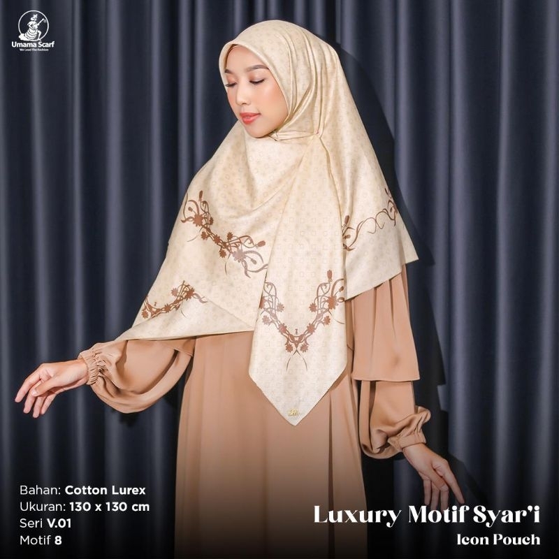 Jilbab segiempat luxury syari motif  umama