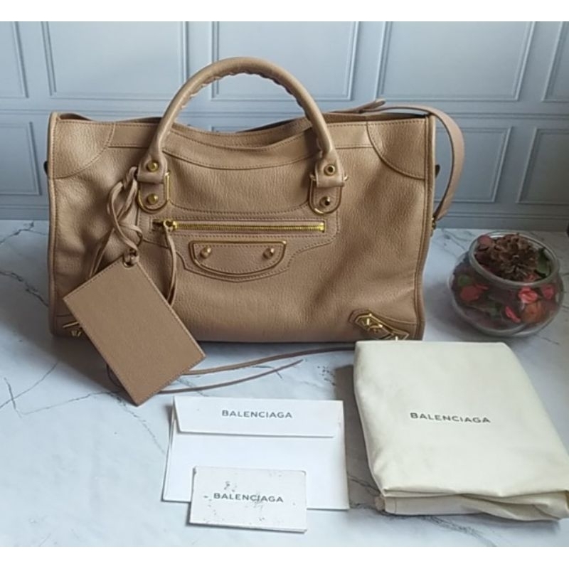 Authentic Balenciaga Edge City Small Rose Des Sables