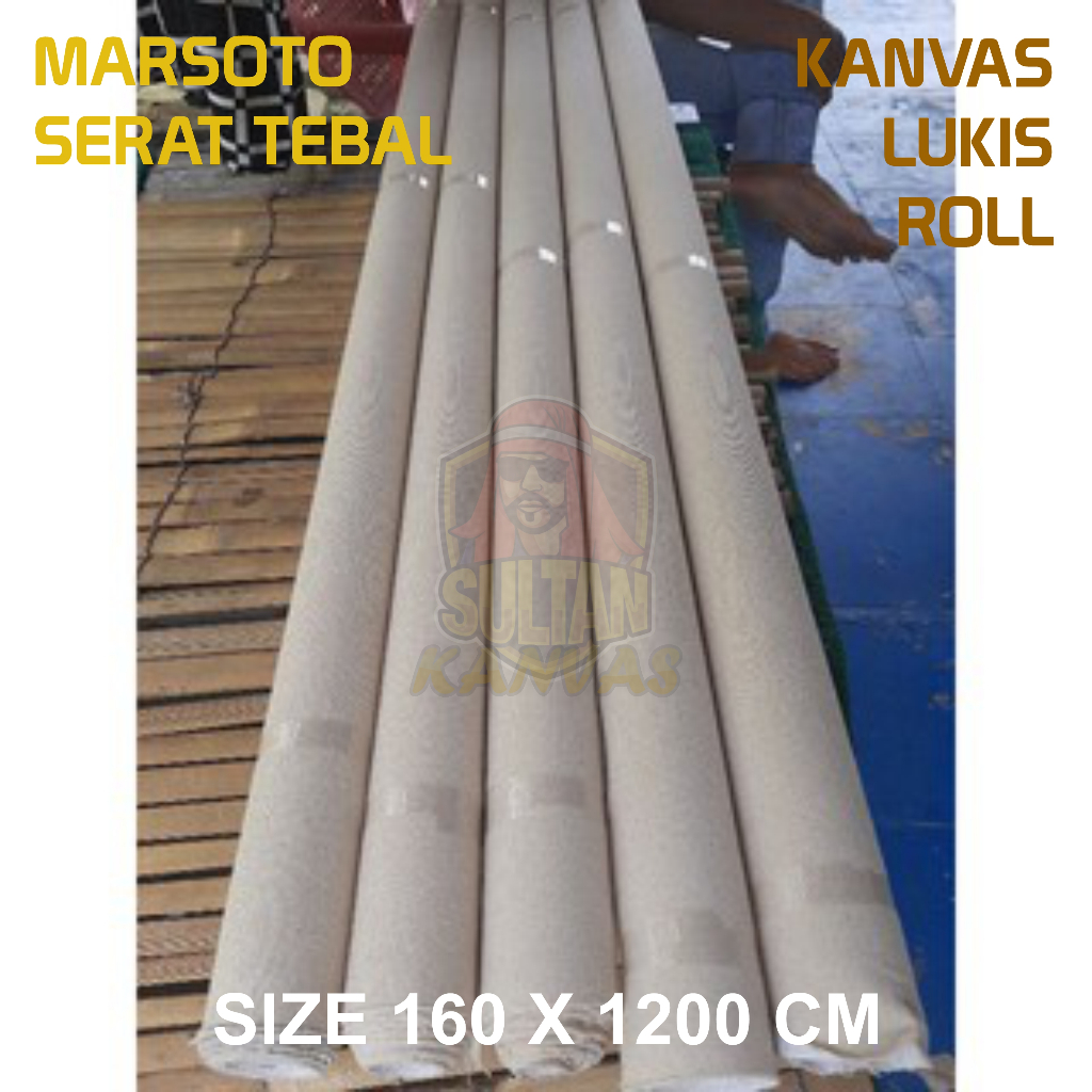 

KANVAS LUKIS KAIN KANVAS LUKIS MARSOTO SERAT TEBAL UKURAN 160 X 1200 CM SULTAN KANVAS
