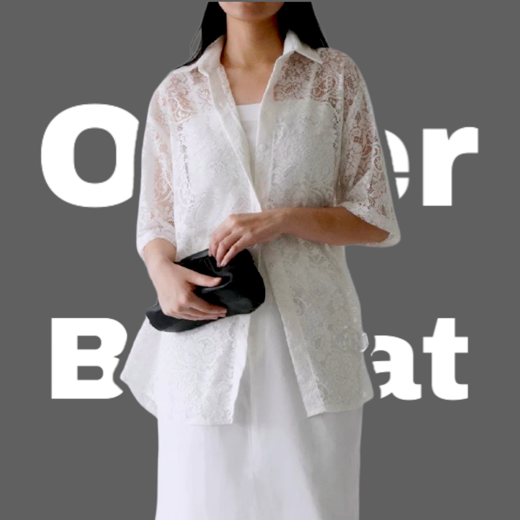 outer brokat | outer brokat kondangan kekinian | outer brokat premium | putih