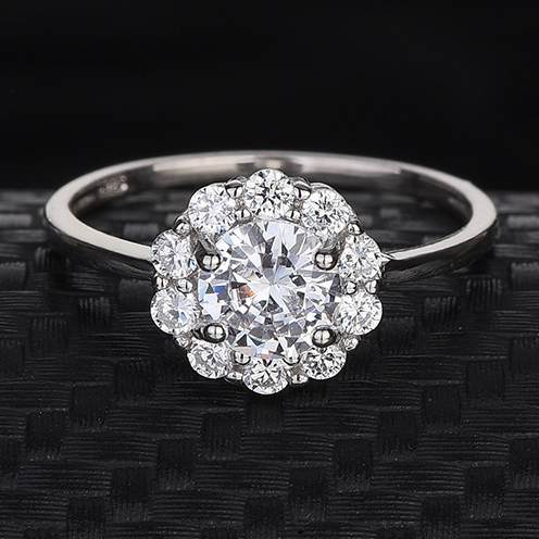 Cincin Moissanite berlian asli SertifikatCincin Elegan Wanita Wedding peringatan tahunan