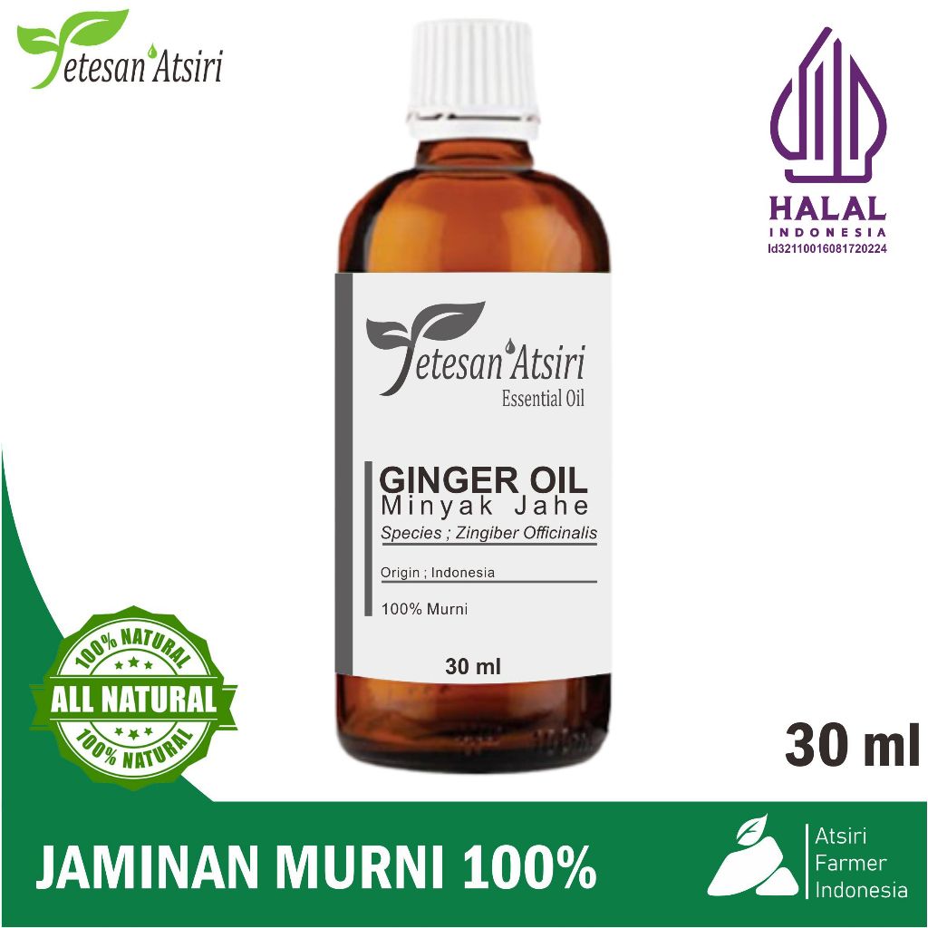 30ml minyak atsiri jahe murni tanpa campuran ginger pure essential oil therapeutic grade aromatherapy aromaterapi aromaterapy oil burner 30 ml