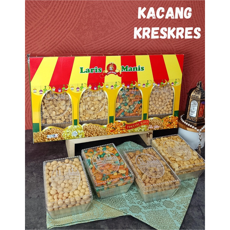 

Hampers Parcel Lebaran terbaru Kacang kreskres isi 4 Toples