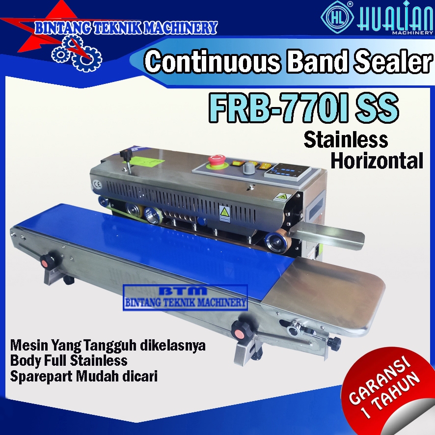 continuous band sealer type FRB-770 I Hualian mesin sealer kemasan plastik dan alumunium foil