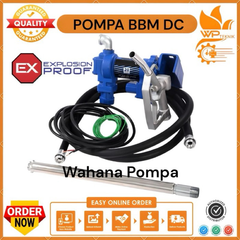 Pompa transfer bensin dc Pompa transfer + flow meter dc exposion froop
