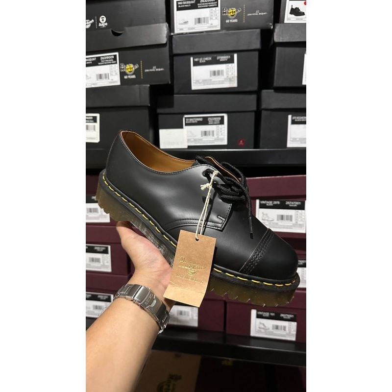DR MARTENS 1461 BEX TOE CAP OXFORD (Black Vintage) MADE IN ENGLAND