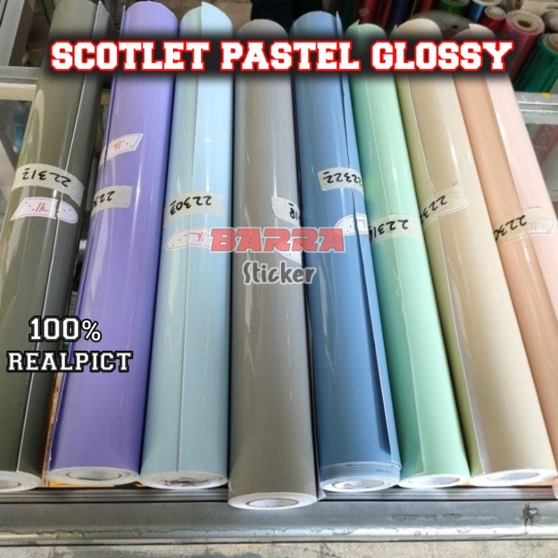 Stiker Scotlet Motor Warna Pastel Glossy Sticker Pastel