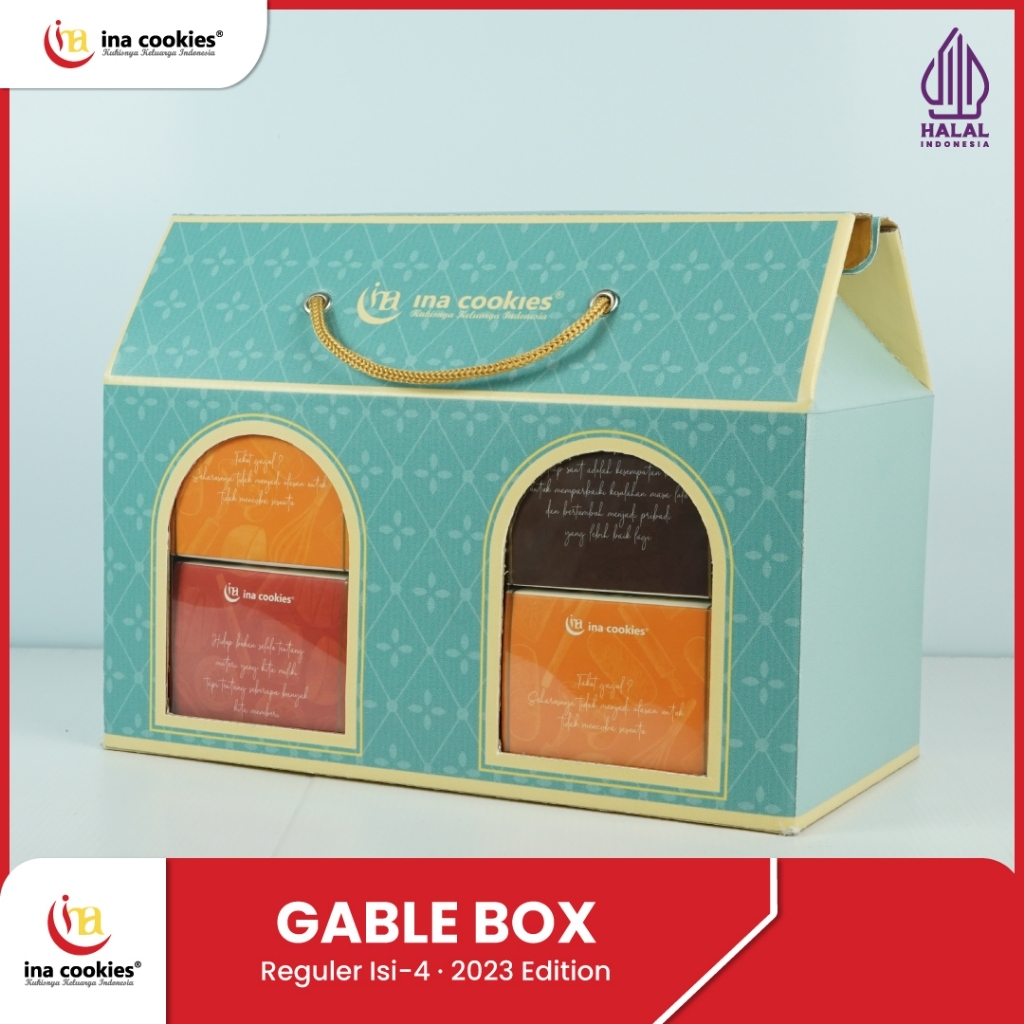 

Hampers Gable Box Reguler Ina Cookies Kue Kering Premium Isi 4 Toples