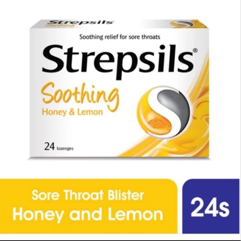 

Strepsils lozenges HONEY LEMON permen sakit tenggorokan / gatal isi 24