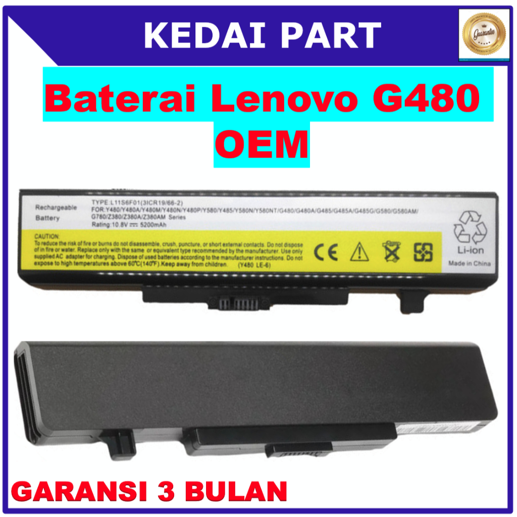 BATERAI LENOVO G480 G400 Y485P G410 Z380 Z480 Z580 Z585 Z485 E49 OEM