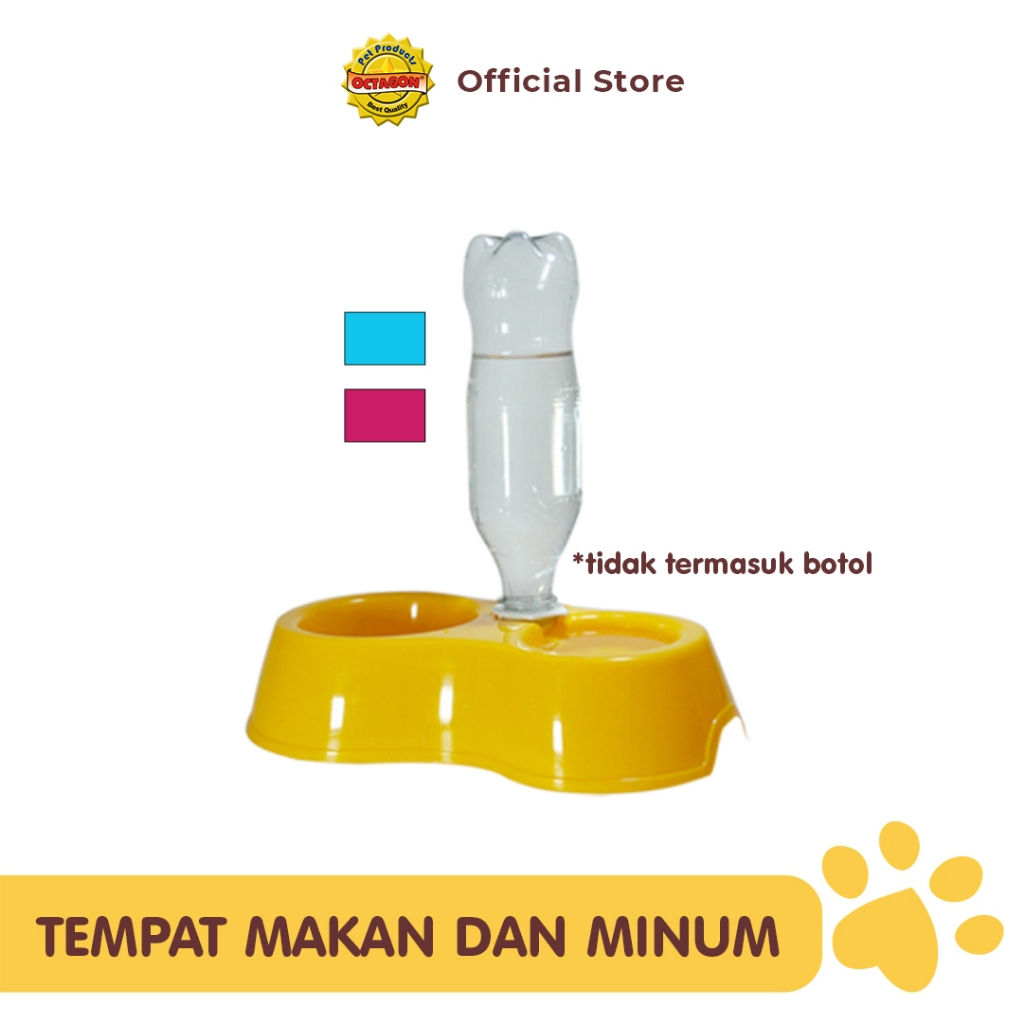 OCTAGON Tempat Makan Minum Kucing Anjing 2 in 1