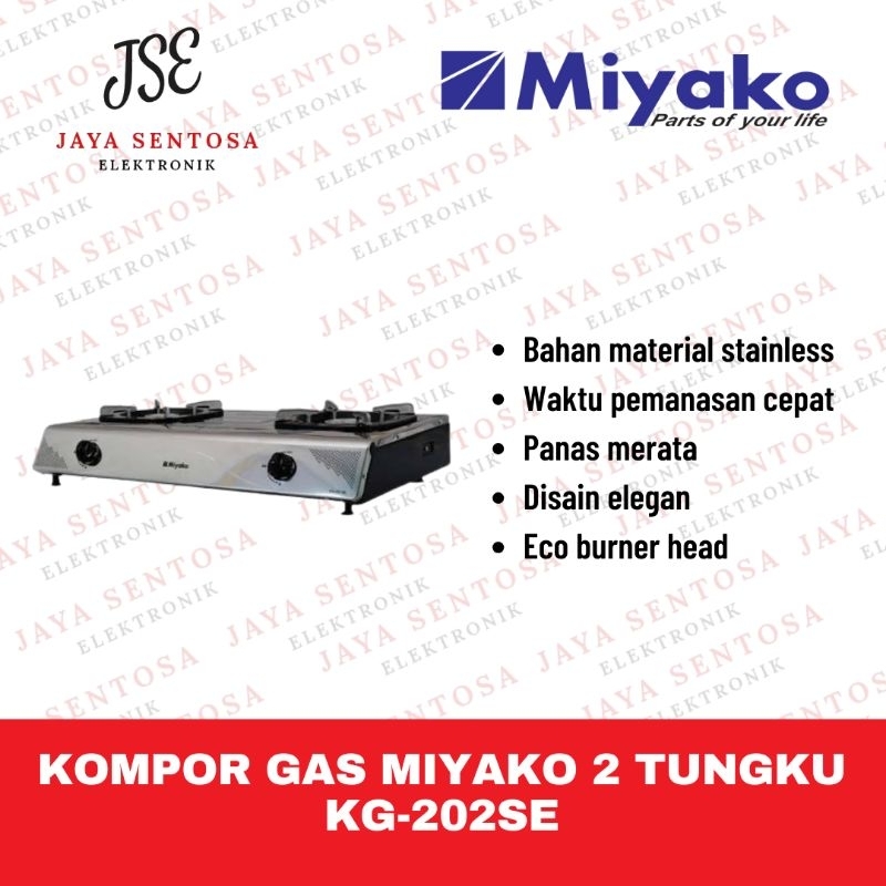 Kompor Gas Miyako KG-202SE 2 Tungku | Api Besar, Hemat Gas & Tahan Lama