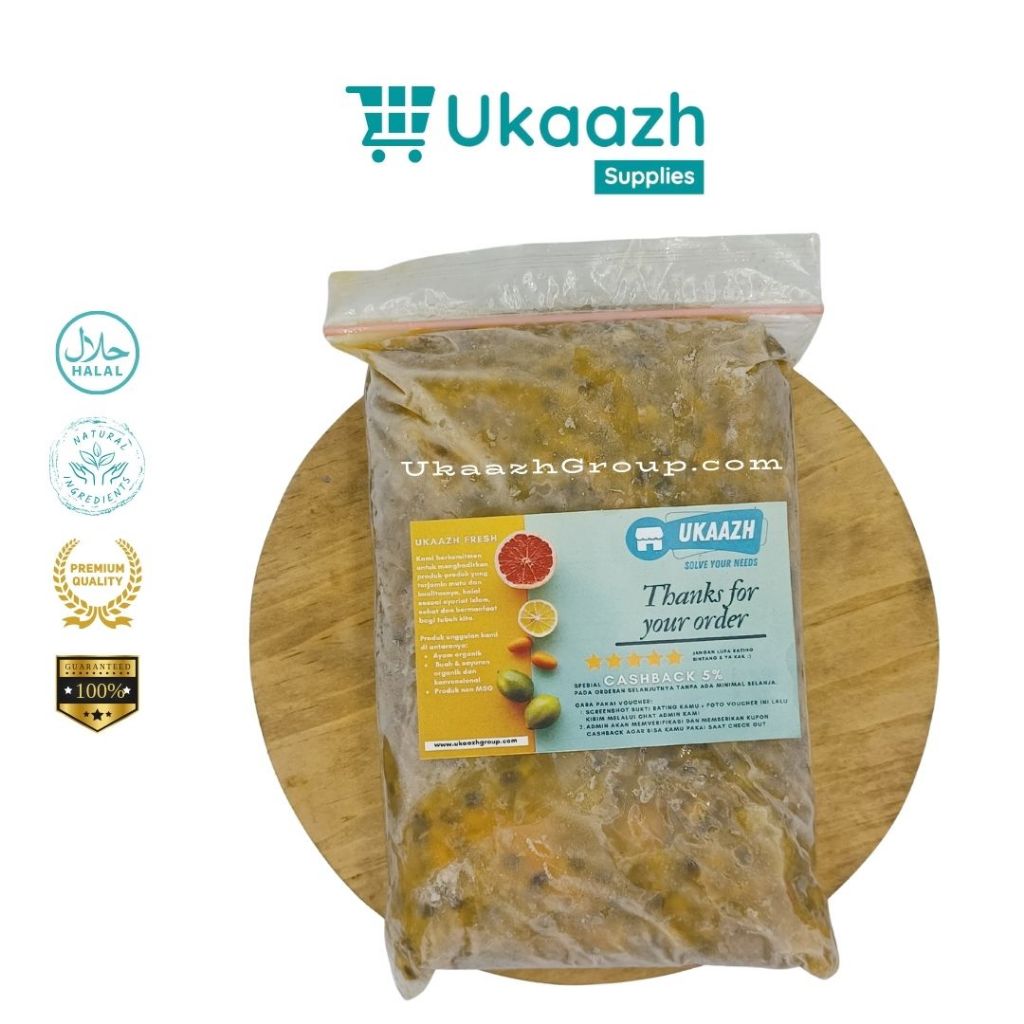 

Ukaazh Buah Markisa 1/2 KG 500 Gram Frozen Beku Fresh Segar