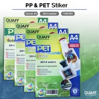 

PP&PET&VINYL Aplikasi Produk Stiker Mutiara PP || Stiker Aluminium Pet Stiker Inkjet Ukuran A4 (20 lembar / bungkus)