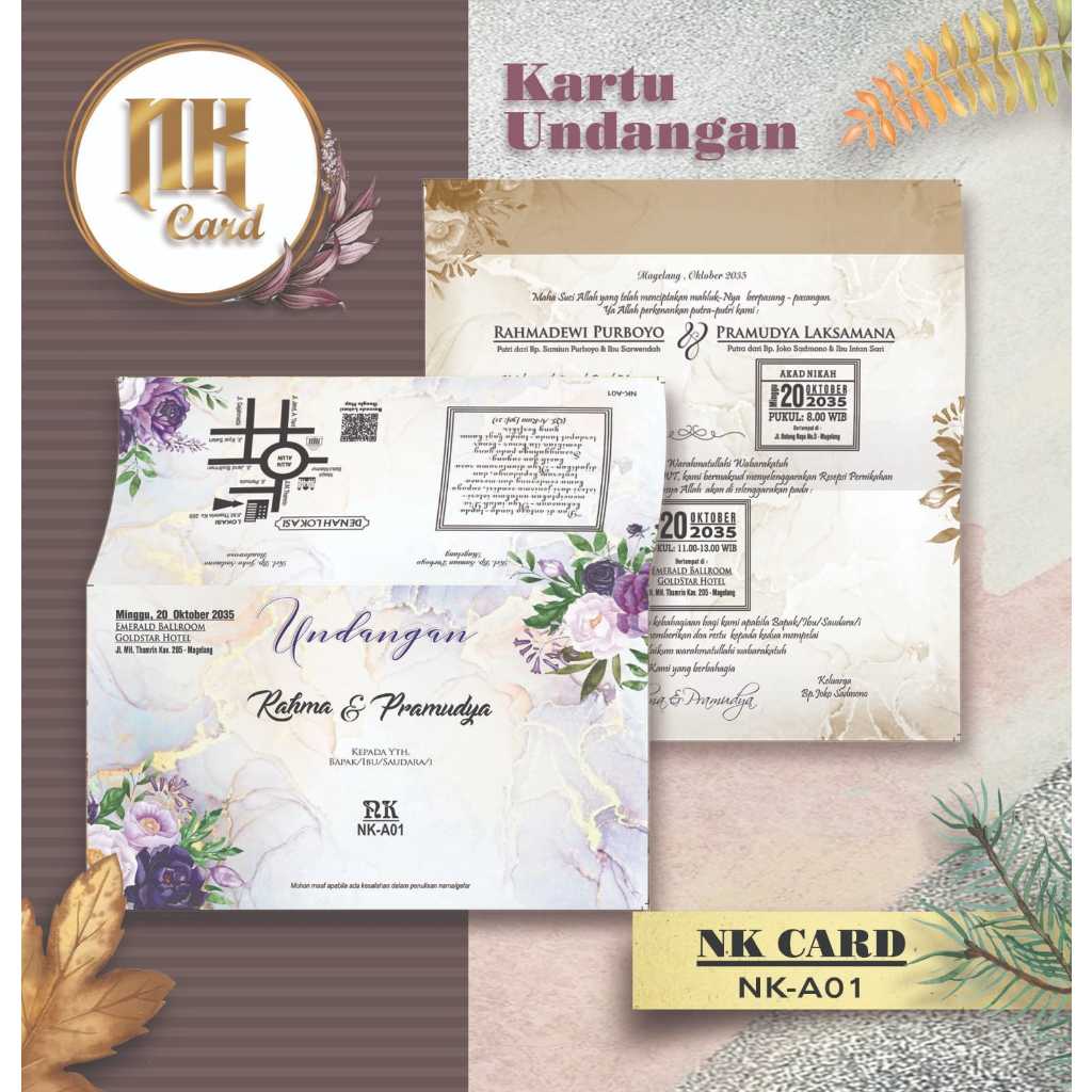 NK 01 NK Card | Blanko Undangan | Undangan Murah | Blangko Undangan | Free File Setting