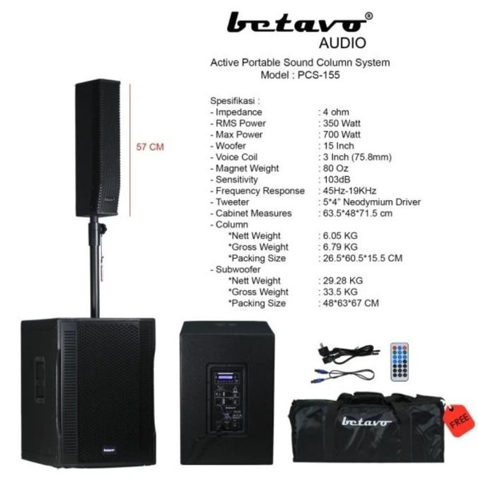 Speaker Satelit Betavo 15 INCH Active Speaker Column Betavo PCS155