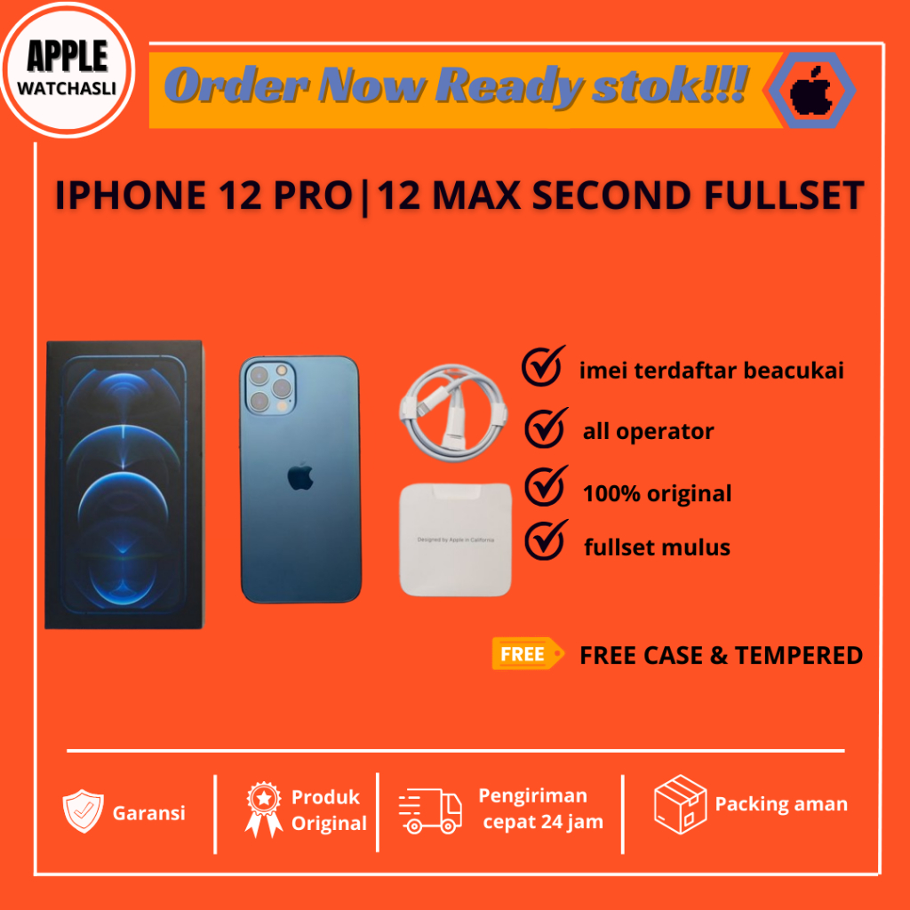 Apple iPhone 12 Pro / 12 Pro Max 128GB 256GB 512GB Bekas Mulus Fullset Ori